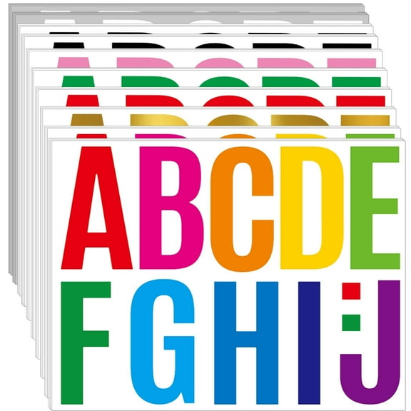Neasyth 42 Sheets Large Letter Stickers 4 inch Adhesive Alphabet Numbers Stickers for Poster Bulletin Board Mailbox