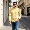 thumbnail image 7 of Garbnen S-4XL Long Sleeve Shirt Men Crew Neck Raglan T Shirts for Men Casual Basic Relaxed Fit Sports Fall Winter Men's Big and Tall Shirts Yellow M, 7 of 7