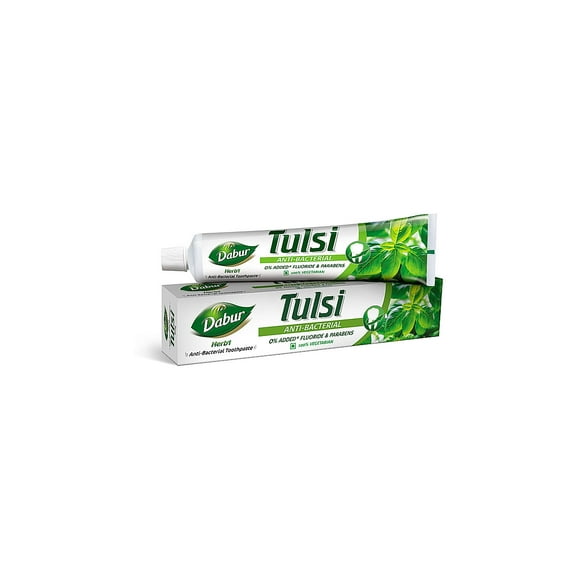 Dabur Herb'l Tulsi Anti Bacterial Toothpaste - 200g | No added Fluoride and Parabens | Tulsi fights Bacteria | For Strong & Healthy teeth