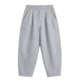 thumbnail image 2 of Barrel Pants For Women Elastic Waist Loose Fit Trouser Summer Casual Beach Vacation Lounge Pants With Pockets, 2 of 7