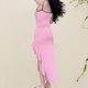 thumbnail image 5 of Dobladillo con volantes Vestido largo casual Slim Fit Mujer Sin espalda Sin mangas Traje de vacaciones FLhrweasw Nuevo, 5 of 9