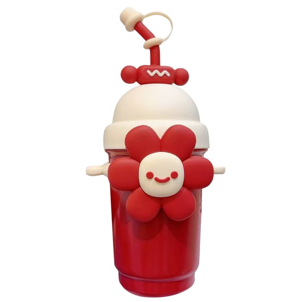 Vaso De 700 Ml Con Estampado De Girasoles Elegante Vaso Con Pajita Para El Hogar O Los Viajes
