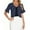 Navy, variant on YUGYXL Women Shrug Chiffon Bolero Ruffle Short Sleeve Summer Tie Front Sheer Cardigans for Dresses Black L