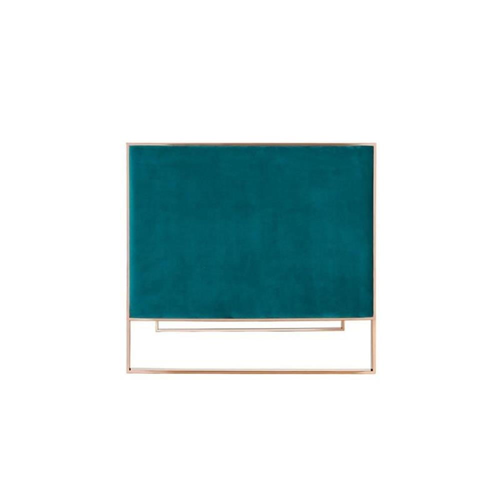 Manhattan Comfort Trillium Velvet Upholstery Loveseat in Aqua Blue