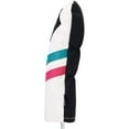 thumbnail image 3 of Majek Golf Vintage Headcovers White Seafoam Teal Pink Stripe Premium Retro Leather Style 5 & H Fairway and Hybrid Head Covers Fits All Modern Metal Woods and Hybrids Custom Designs Made in California, 3 of 9