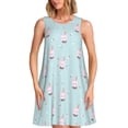 thumbnail image 1 of Easygdp Milk Tea1 para Vestido Transpirable de Mujer, Vestido Suelto de Manga Corta con Pliegues y Bolsillos para el Verano, 1 of 7