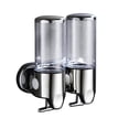 thumbnail image 1 of Yuarrent Dispensador de jabón de ducha doble de acero inoxidable, soporte suave, caja de plástico Manual, accesorios de baño, suministros para el hogar Juegos de accesorios de baño Transparente Yuarrent HA011287-01B, 1 of 6