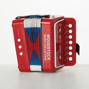 Woodstock Wind Chimes Kid's Accordion (7") with 10 Keys/Buttons, Great Christmas/Hanukkah Gifts for Kids, Childrens Beginners Musical Instruments Boys and Girls Ages 3+ Educational Fun Music Toys WCKA