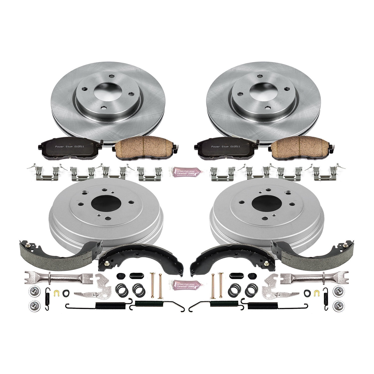 Power Stop Front and Rear Stock Replacement Drum and Shoe Kit KOE15252DK