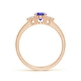 thumbnail image 2 of Angara Natural 0.8 Ct. Tanzanite with Diamond Classic Ring in 14K Rose Gold for Women (Ring Size: 3.5), 2 of 9