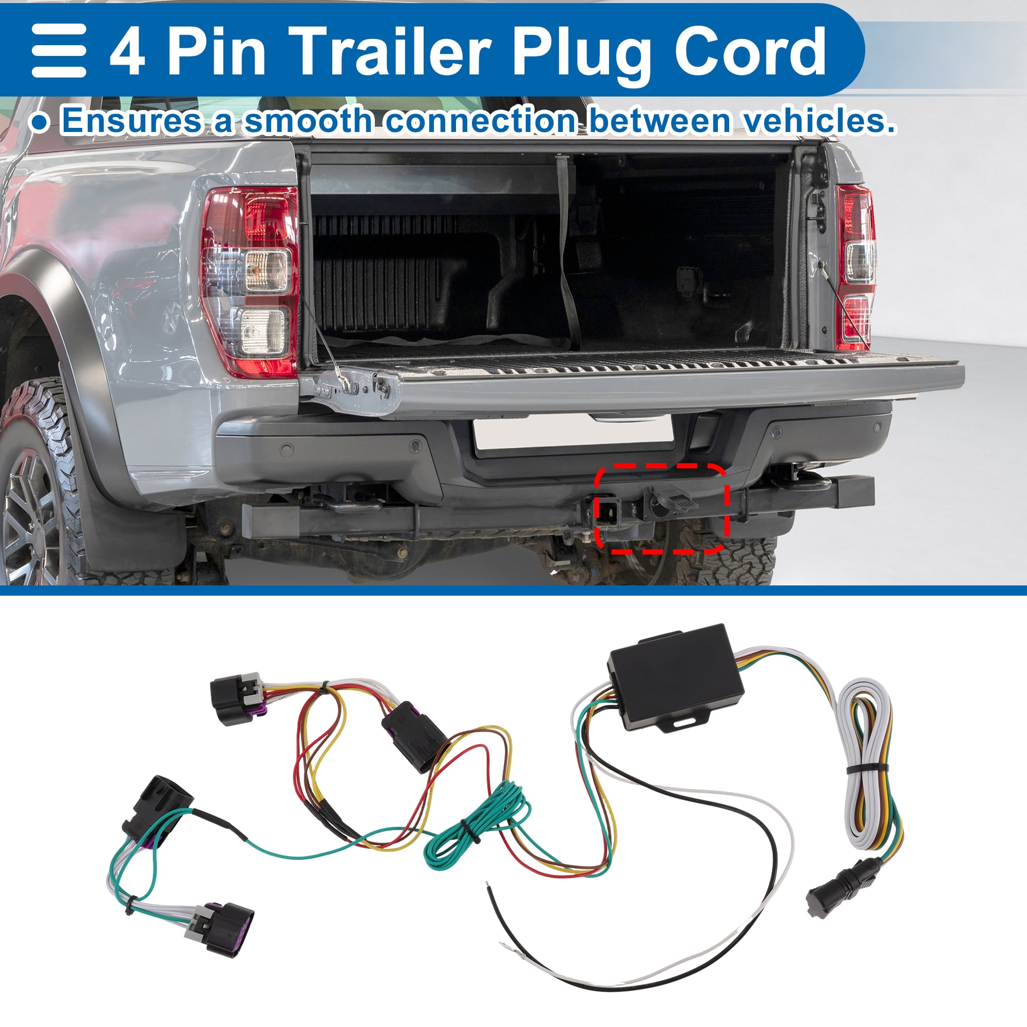 Unique Bargains 4 Pin Trailer Wiring Harness 56478 Towing Hitch for Ram ProMaster