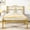 Gold, variant on VECELO Twin Size Bed Frame with Headboard, Metal Platform Bed Frame, Strong Metal Slats Support, Mattress Foundation No Box Spring Needed, Gold