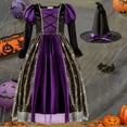 thumbnail image 2 of shoper Halloween Witch Costume for Girls Toddler Witch Dress up with Hat Accessories for Kids Cosplay Party 2-15T, 2 of 9