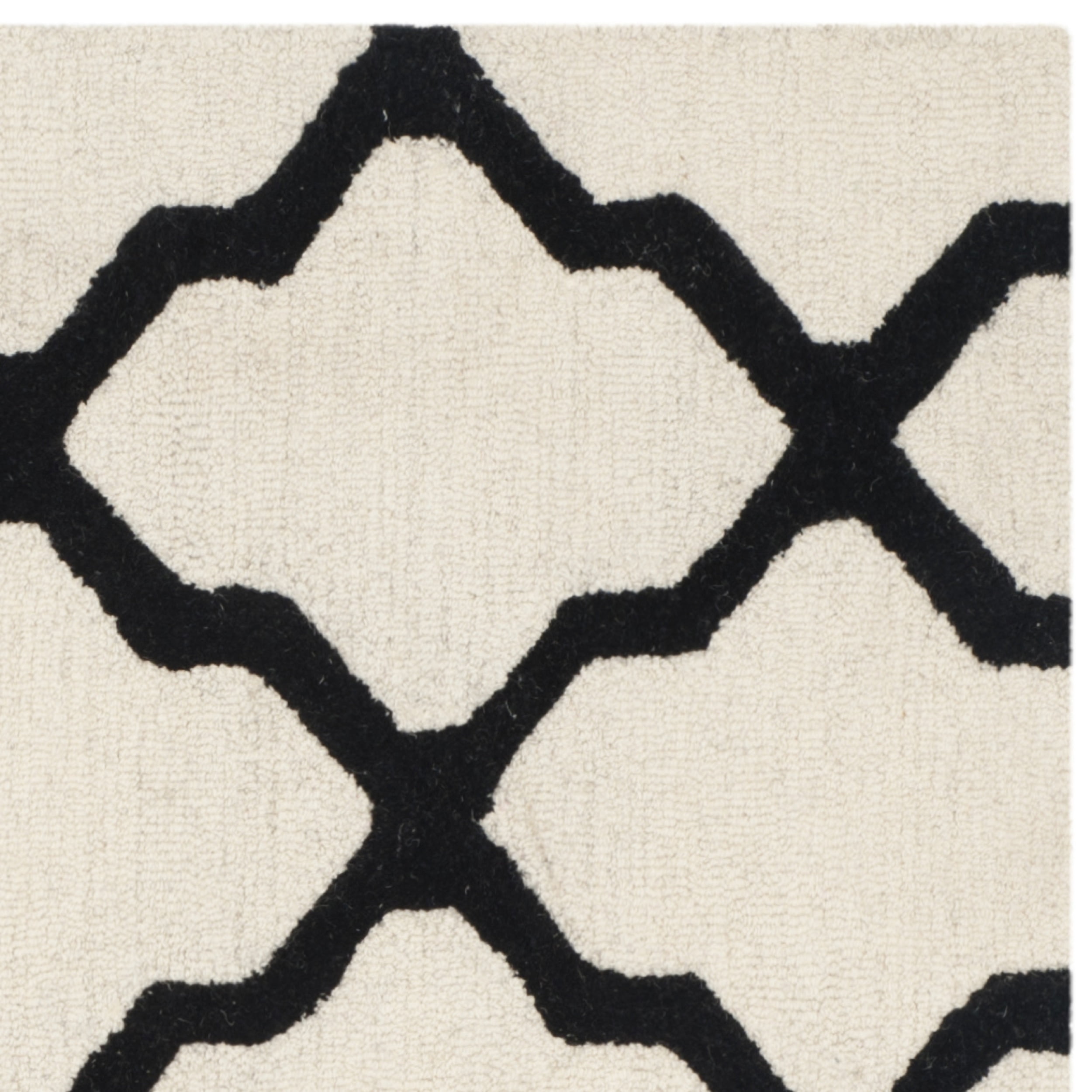 SAFAVIEH Cambridge Liam Geometric Wool Area Rug, Ivory/Black, 9' x 12'