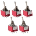 thumbnail image 3 of Toggle Switch, 5PCS ON ON Toggle Switch,2 Position Toggle Switch 3PDT 9 Pin 6mm 2A / 250VAC 5A / 120VAC, Switching, electronic component toggle switches, 3 of 7