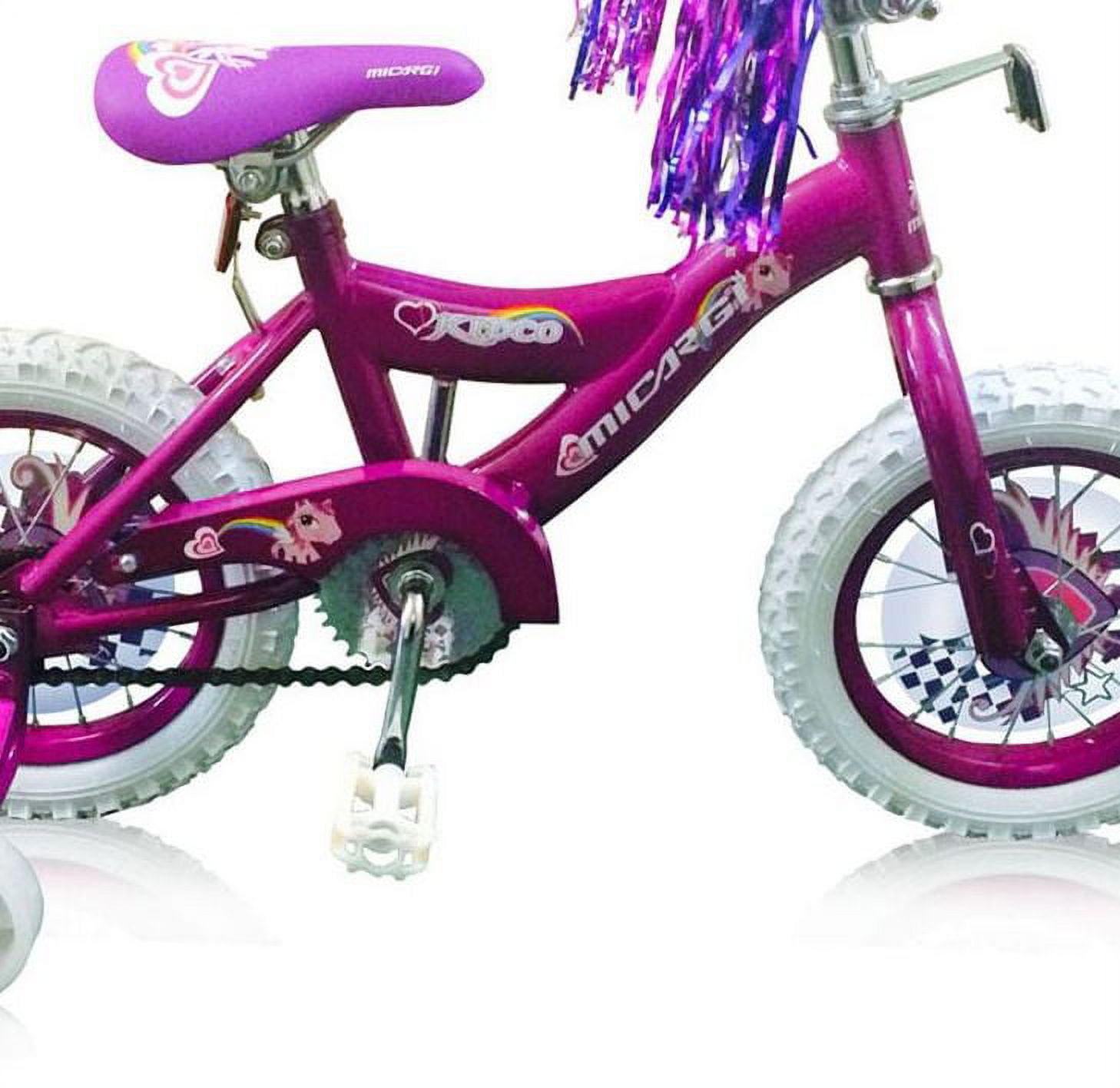 USToyOutlet 12" BMX S-Type Frame Bicycle Coaster Brake One Piece Crank Purple Rims White Tire Kid's Bike - Purple