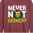 thumbnail image 3 of Dr. Seuss - The Grinch Never Not Grinchy - Women's Lightweight French Terry Long Sleeve Shirt, 3 of 5