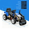 thumbnail image 4 of Costway Kids Ride On Road Roller 12V Electric Tractor Remote w/ Music & LED Light Blue, 4 of 10