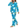 thumbnail image 3 of Garronmavis Halloween Ghost 2 Piece Pajama Set Long Sleeve Button-Down Sleepwear Soft Comfy Top and Pants Loungewear Nightwear for Fall Winter, 3 of 7