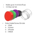thumbnail image 3 of Trademark Global Stalwart 12 pc 20ml Clear Storage Jars Colored Lids, 3 of 6