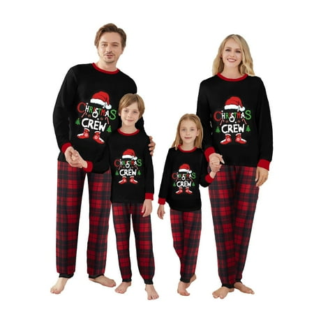 

YiLvUst Christmas Pajamas for Family Xmas Matching Sets for Adults Kids Holiday Home Xmas Family Sleepwear Set