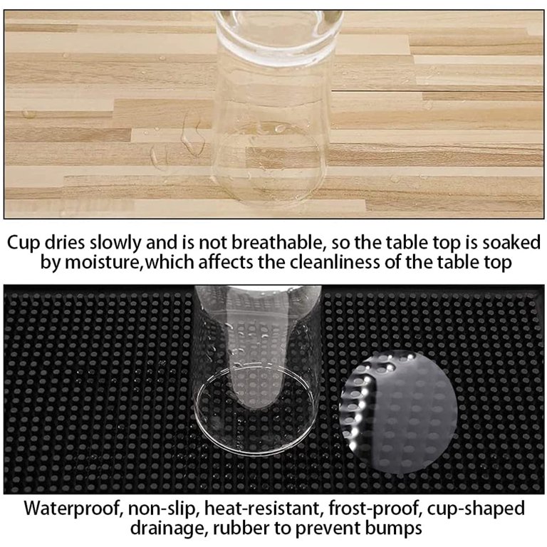 Rubber Bar Mat Anti-slip PVC Cafe Bar Mats Home Cup Mat Waterproof