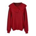 thumbnail image 4 of Breezora Chandail en Tricot pour Femmes avec Col Rond Manches Longues Ajusté Confortable Décontracté pour Style Moderne TTTG Taille Rouge, 4 of 4