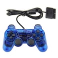 thumbnail image 1 of for PS2 Wired Game Controller Comfortable Grip Durable Dual Vibration Wired Transparent Gamepad Blue, 1 of 1