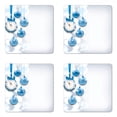 thumbnail image 1 of Clock Coaster Set of 4, New Year Theme with a Clock and Glass Balls Illustration Christmas Xmas Celebration Pattern, Square Hardboard Gloss Coasters, Standard Size, Blue, by Ambesonne, 1 of 2