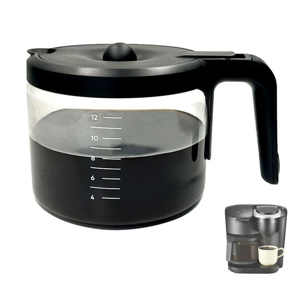 12 Cups Coffee Pot Replacement Compatible for KEURIG K-DUO Essentials 12 Cups Coffee Machine 5000 &5500  (NOT Fit K-Duo 5100 Model) Black Handle