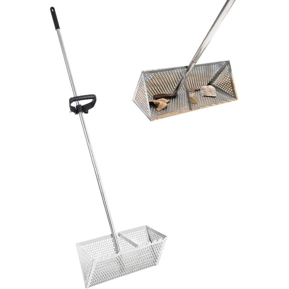 Sand Flea Rake, The Shark Tooth Screen Comes with A 16-Inch-Wide Drain Screen with A 51-Inch Handle, Detachable Sand Flea Rake, Shark Tooth Screen (Water Bucket not Included)