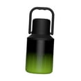 thumbnail image 2 of Botella de agua aislada, botella de bebida reutilizable, 1000 ml, tetera de regalo con asa para Negro Verde, 2 of 9