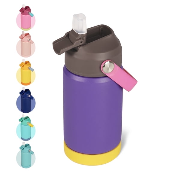 Hawsaiy 12oz Kids Insulated Water Bottle with Straw Lid, Leak-Proof Stainless Steel BPA-Free Thermos for School Boys and Girls