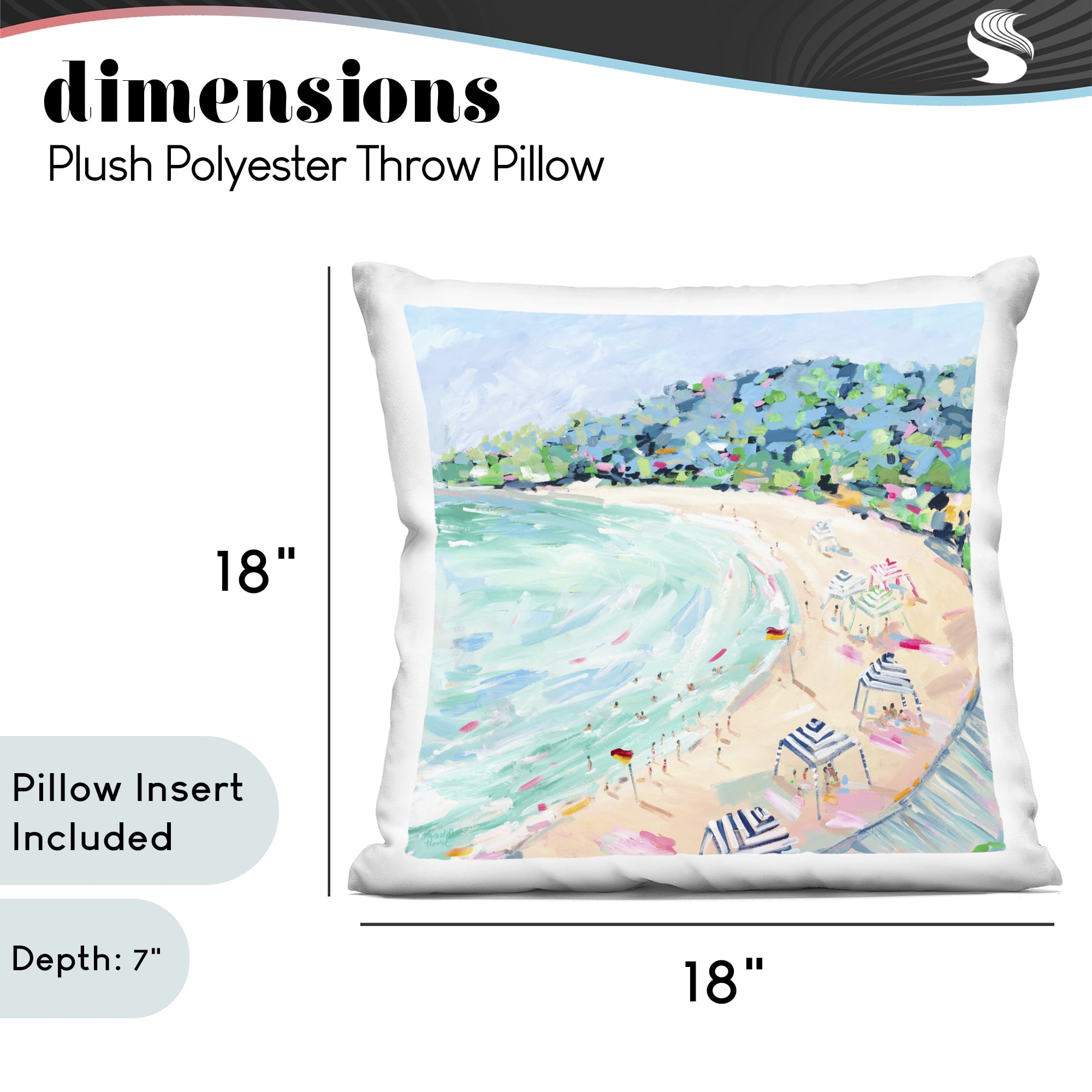 Stupell Industries Good Times Noosa Beach Decorative Printed Throw Pillow, design by Meredith Howse, 18 x 7 x 18