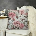 thumbnail image 2 of YINGXI Pink and Pillow case, Watercolor Floral Pattern Pillow Cover, Flower Rose Throw Pillow Case Cushion Cover Couch Sofa Decorative Square 20x20in, 2 of 5