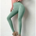 thumbnail image 4 of XFLWAM Workout Leggings for Women High Waist Tummy Control Buttery Soft Gym Sport Yoga Pants Squat Proof Booty Tights Green S, 4 of 5