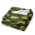 thumbnail image 4 of Tropical Palm Leaves Throw Blanket, Dark Botanical Pattern Design, Soft Lightweight Blanket for Couch Sofa Bed Home Decor 60x50, 4 of 6