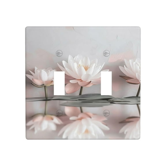 Lotus Light Switch Cover Plates Single Toggle Wall Plate, Decorative 2-Gang Christmas Decor Lightswitch Cover