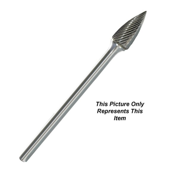 SG-1L6 Tree Shape Pointed 1/4" Diameter Carbide Burr SingleCut