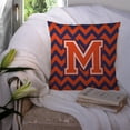thumbnail image 3 of Carolines Treasures Letter M Chevron Orange and Blue Fabric Decorative Pillow 14Hx14W multicolor, 3 of 4