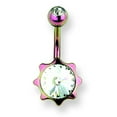 thumbnail image 2 of Designer Stainless Steel 316L Srg Gr Sstl 14G 13/32In.Pink With Clr Czs Star Belly Ring Made In China -Jewelry By Sweet Pea Creations, 2 of 2