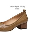 thumbnail image 3 of CHICVOMEY Women's Crocodile Embossed Square Toe Pumps Comfortable Mid Chunky Block Heel Slip On Dress Shoes Elegant Casual Office Business Formal Party Daily Wear Ladies Heeled Shoes, 3 of 9