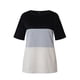 thumbnail image 4 of Camiseta de mujer Blusa de cuello redondo de manga corta con bloque de color, Color negro, L Inevent AP002555-53, 4 of 7