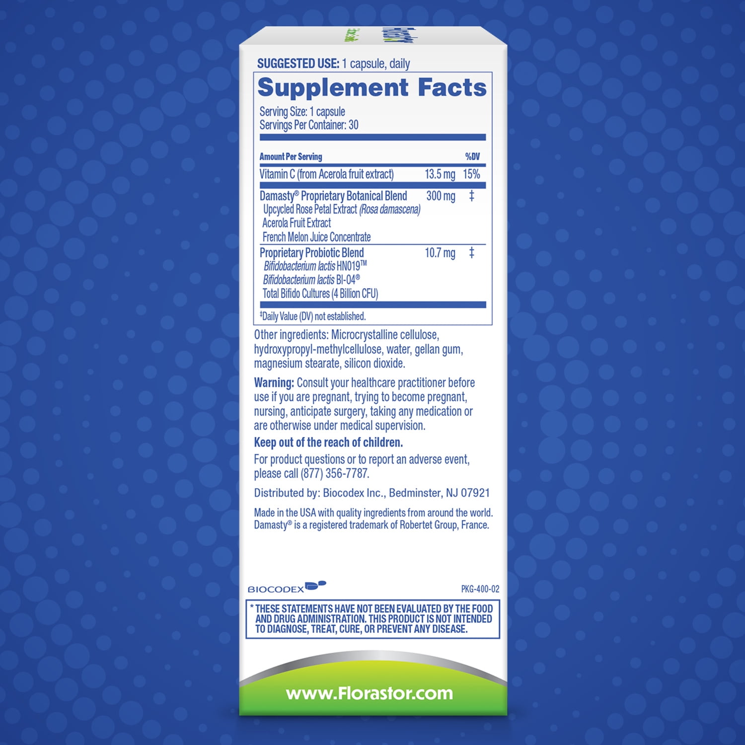 Florastor BalancedBenefits Digest + Skin Renew Probiotic Capsules, 30 Count