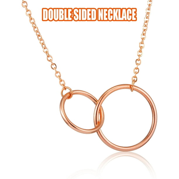 Collar para mujer, joyería para mujer, joyería para mujer. Para mi hija, te amo, collar doble en tres colores. Collar de moda.