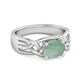 thumbnail image 2 of 925 Sterling Silver 0.50 Ctw Emerald Horizontal Set Engagement Women Valentines Day Gifts Ring, 2 of 3