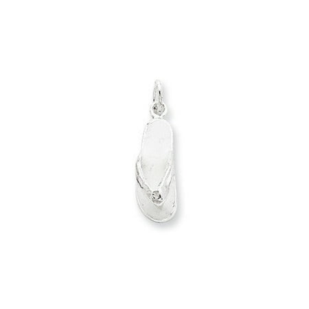 Jewelryweb Sterling Silver Enamel Flip Flop Charm