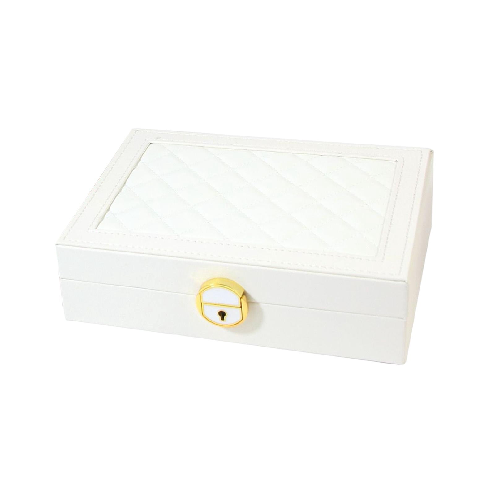 FVDPWYE Travel Jewelry Box Organizer Jewellery Storage Holder for Earrings Bracelets White