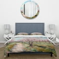 thumbnail image 3 of Designart "Post-Impressionist Sakura Flourish" Vangogh Bedding Covert Set - Landscapes Pink Traditional Bed Set With 2 Shams, 3 of 6