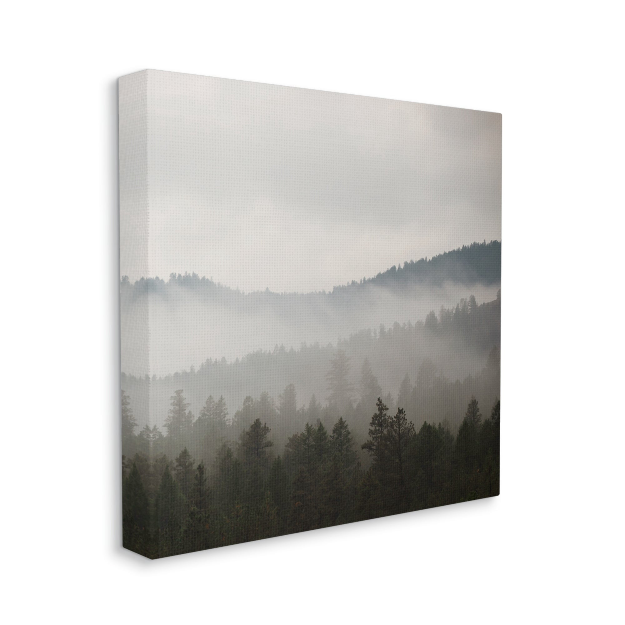 Stupell Industries Sun Rays Through Fog Over Woodland Mountain Hills Photograph Gallery Wrapped Canvas Print Wall Art, Design by Carol Robinson